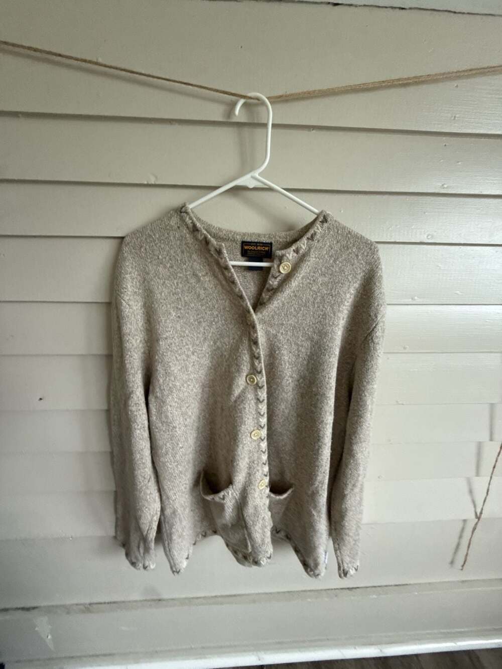 Gorgeous Fall & Vintage🍁 Woolrich Knit Cardigan Sweater Oatmeal size 2xl